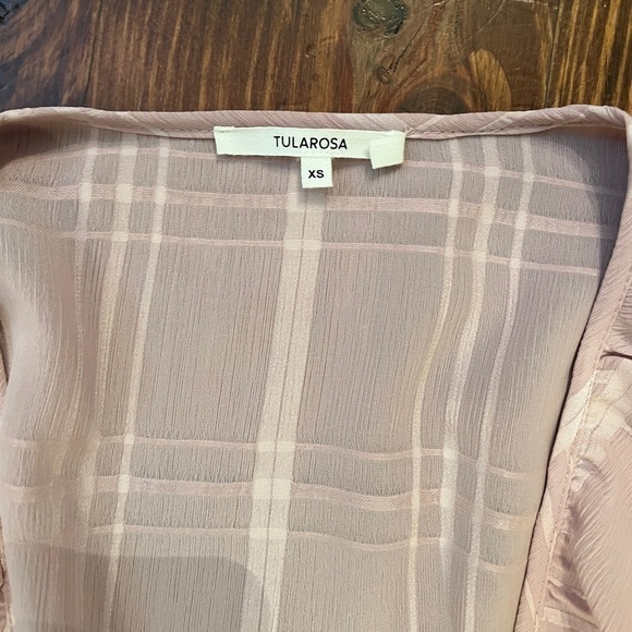 TULAROSA REVOLVE Sweet Song Maxi Top in Mauve Pink Cardigan ruffled tie front - Picture 6 of 7